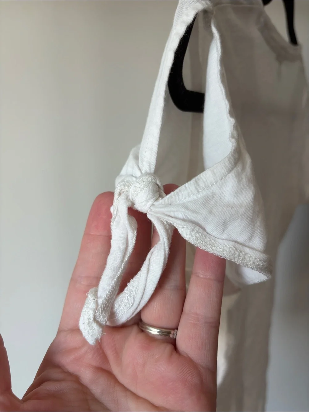 J. Crew White Short-Sleeve Tie-Sleeve Tee